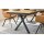 Interliving Esszimmer Serie 5112 - Essgruppe im Skandi-Look petrolfarbene Mikrofaser Dubai PY, anthrazitfarbenes Metall & goldbraune Halifax Eiche