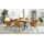 Interliving Esszimmer Serie 5112 - Essgruppe im Skandi-Look kurkumafarbene Mikrofaser Gavin A3, anthrazitfarbenes Metall & goldbraune Halifax Eiche