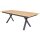Interliving Esszimmer Serie 5112 - Essgruppe im Skandi-Look kurkumafarbene Mikrofaser Gavin A3, anthrazitfarbenes Metall & goldbraune Halifax Eiche