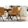 Interliving Esszimmer Serie 5112 - Essgruppe im Skandi-Look kurkumafarbene Mikrofaser Gavin A3, anthrazitfarbenes Metall & goldbraune Halifax Eiche