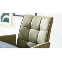 Interliving Esszimmer Serie 5104 – Essgruppe mit Ausziehtisch farngrüne Mikrofaser Fern, dunkelgraue Tischplatte Industrial & schwarzes Metall
