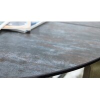 Interliving Esszimmer Serie 5104 – Essgruppe mit Ausziehtisch farngrüne Mikrofaser Fern, dunkelgraue Tischplatte Industrial & schwarzes Metall