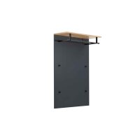 Interliving Garderobe Serie 6012 - Garderobenmöbel-Set anthrazitfarbener Mattlack & Asteiche