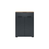 Interliving Garderobe Serie 6012 - Garderobenmöbel-Set anthrazitfarbener Mattlack & Asteiche