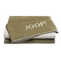 JOOP! Wohndecke Uni Doubleface Moos & Ecru –...