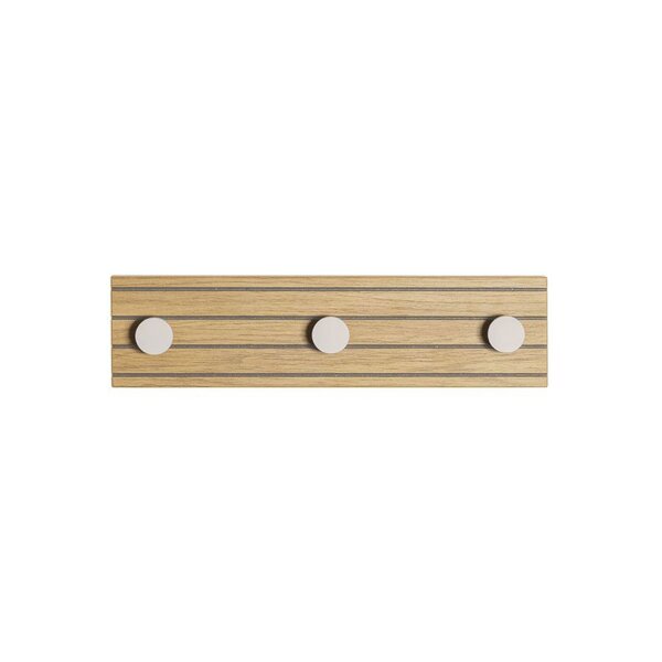 Wandgarderobe Eiche & Kaschmirfarben - 3 Haken, ca. 35 x 9 cm