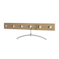 Wandgarderobe Eiche & Kaschmirfarben - 6 Haken, ca. 80 x 9 cm