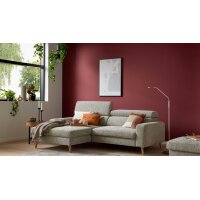 Interliving Sofa Serie 4420 - Ecksofa mit Holzfüßen grausilberner Bezug LRS 19 – Stellfläche ca. 178 x 256 cm