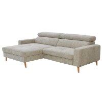 Interliving Sofa Serie 4420 - Ecksofa mit Holzfüßen grausilberner Bezug LRS 19 – Stellfläche ca. 178 x 256 cm