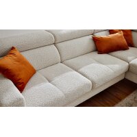 Interliving Sofa Serie 4420 - Ecksofa mit Metallfüßen graubeiger Bezug LRS 19 – Stellfläche ca. 285 x 207 cm