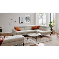 Interliving Sofa Serie 4420 - Ecksofa mit Metallfüßen graubeiger Bezug LRS 19 – Stellfläche ca. 285 x 207 cm