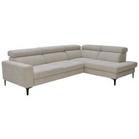 Interliving Sofa Serie 4420 - Ecksofa mit Metallfüßen graubeiger Bezug LRS 19 – Stellfläche ca. 285 x 207 cm
