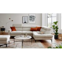Interliving Sofa Serie 4420 - Ecksofa mit Metallfüßen graubeiger Bezug LRS 19 – Stellfläche ca. 285 x 207 cm