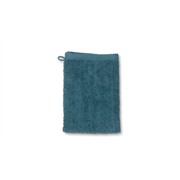 Handtuchserie Ladessa - Waschhandschuh petrolfarbene Baumwolle - ca. 15 x 21 cm