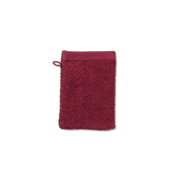 Handtuchserie Ladessa - Waschhandschuh himbeerrote Baumwolle - ca. 15 x 21 cm