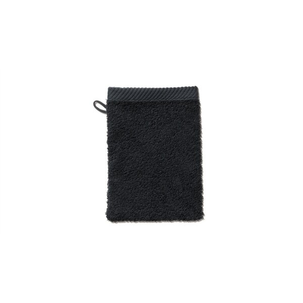 Handtuchserie Ladessa - Waschhandschuh schwarze Baumwolle - ca. 15 x 21 cm