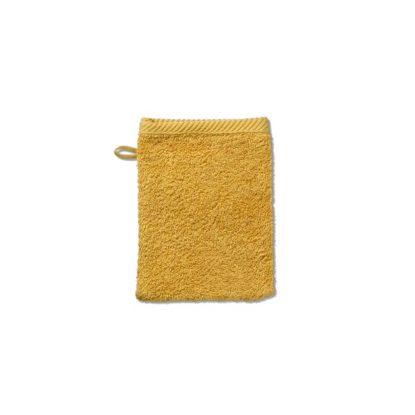 Handtuchserie Ladessa - Waschhandschuh currygelbe Baumwolle - ca. 15 x 21 cm