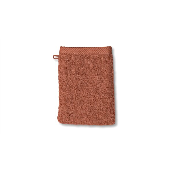 Handtuchserie Ladessa - Waschhandschuh terrafarbene Baumwolle - ca. 15 x 21 cm