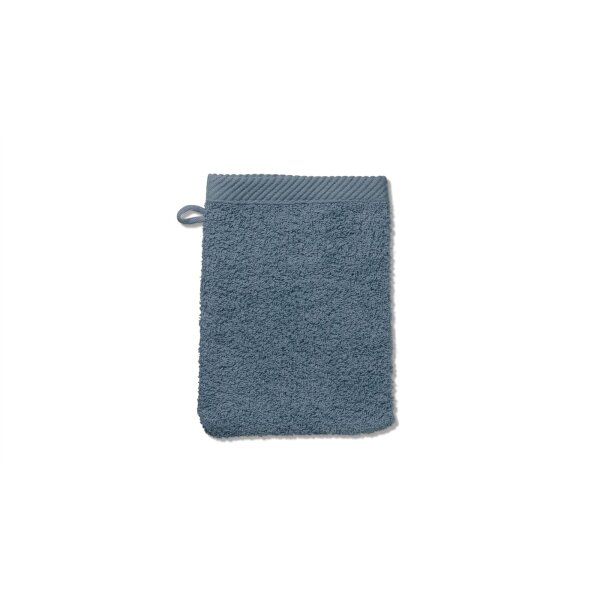 Handtuchserie Ladessa - Waschhandschuh rauchblaue Baumwolle - ca. 15 x 21 cm