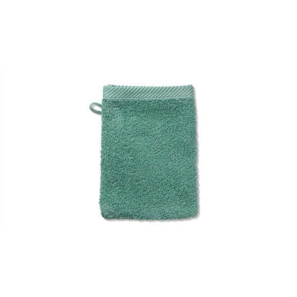 Handtuchserie Ladessa - Waschhandschuh jadegrüne Baumwolle - ca. 15 x 21 cm