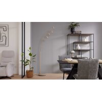 Interliving Leuchten Serie 9354 - Stehlampe sandfarbenes Metall - Höhe ca. 204 cm