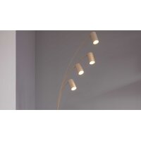 Interliving Leuchten Serie 9354 - Stehlampe sandfarbenes Metall - Höhe ca. 204 cm