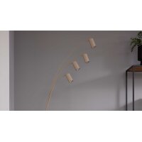 Interliving Leuchten Serie 9354 - Stehlampe sandfarbenes Metall - Höhe ca. 204 cm