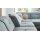 Modulmaster Serie MM-MP1206 - Ecksofa stahlfarbenes Flachgewebe Cyber & schwarze Metallfüße – Stellfläche ca. 353 x 255 cm