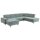 Modulmaster Serie MM-MP1206 - Ecksofa stahlfarbenes Flachgewebe Cyber & schwarze Metallfüße – Stellfläche ca. 353 x 255 cm