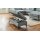 Modulmaster Serie MM-MP1206 - XXL-Funktionshocker stahlfarbenes Flachgewebe Cyber & schwarze Metallfüße – ca. 129 x 64 cm