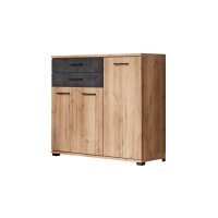 Interliving Jugendzimmer Serie 1701 - Komplettzimmer Risseiche & Schiefer anthrazit