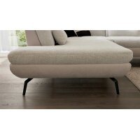 Interliving Sofa Serie 4304 – Wohnlandschaft ecrufarbener Bezug Macan & silberfarbener Bezug Vera – Stellfläche ca. 243 x 357 cm