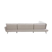 Interliving Sofa Serie 4304 – Wohnlandschaft ecrufarbener Bezug Macan & silberfarbener Bezug Vera – Stellfläche ca. 243 x 357 cm