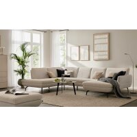 Interliving Sofa Serie 4304 – Wohnlandschaft ecrufarbener Bezug Macan & silberfarbener Bezug Vera – Stellfläche ca. 243 x 357 cm