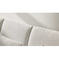 Interliving Sofa Serie 4304 – Wohnlandschaft ecrufarbener Bezug Macan & silberfarbener Bezug Vera – Stellfläche ca. 243 x 357 cm