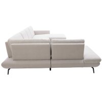Interliving Sofa Serie 4304 – Wohnlandschaft ecrufarbener Bezug Macan & silberfarbener Bezug Vera – Stellfläche ca. 243 x 357 cm