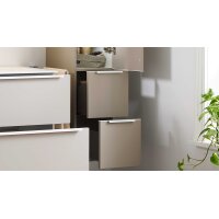 Interliving Bad Serie 3710 - Hängeschrank links, eine Tür & zwei Schubladen - Macchiato, Höhe ca. 130 cm