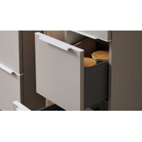 Interliving Bad Serie 3710 - Hängeschrank links, eine Tür & zwei Schubladen - Macchiato, Höhe ca. 130 cm