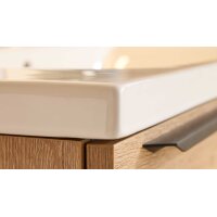 Interliving Bad Serie 3730 - Badmöbel-Set mit Keramikbecken Eiche Sierra & Weiß