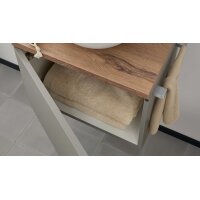 Interliving Bad Serie 3715 - Waschtisch-Kombination Taupegrau, Viking Oak & Weiß - eine Tür, Breite ca. 50 cm