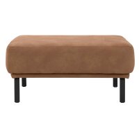 Interliving Sofa Serie 4254 – Polsterhocker cognacfarbene Mikrofaser Magnum & schwarze Metallfüße 4.35 – ca. 65 x 95 cm