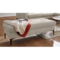 Interliving Sofa Serie 4420 - XXL-Hocker mit Metallfüßen graubeiger Bezug LRS 19 – ca. 152 x 65 cm