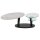 Interliving Couchtisch Serie 6230 travertinfarbene Keramik & Klarglas - 95 - 150 x 60 cm