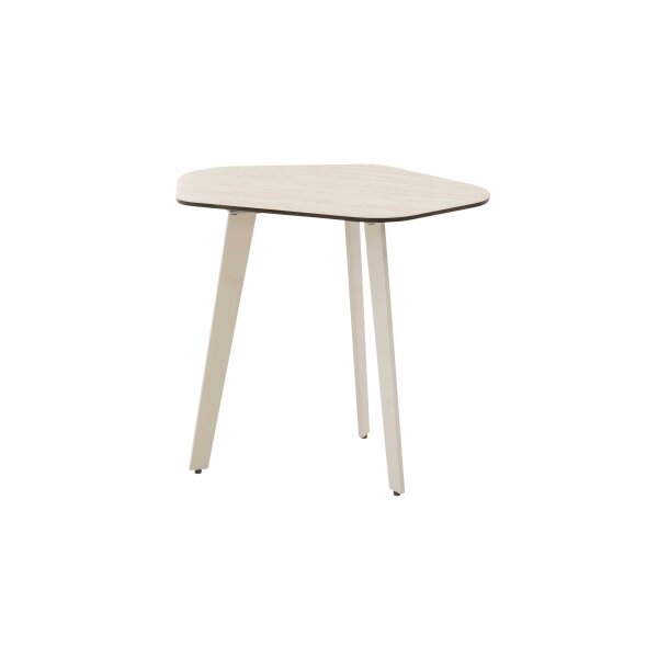Interliving Couchtisch Serie 6231 - Beistelltisch travertinfarbene Keramik & schwarzer Stahl - 55 x 50 cm