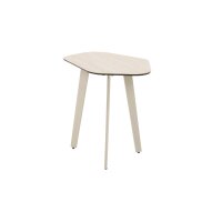 Interliving Couchtisch Serie 6231 - Beistelltisch travertinfarbene Keramik & schwarzer Stahl - 55 x 50 cm