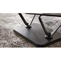 Interliving Couchtisch Serie 6232 titanfarbene Keramik & schwarzer Stahl - 80-137 x 80 cm