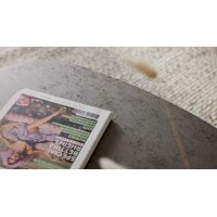 Interliving Couchtisch Serie 6233 silberfarbene Keramik & schwarzer Stahl - 90-149 x 60 cm