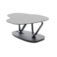 Interliving Couchtisch Serie 6233 silberfarbene Keramik & schwarzer Stahl - 90-149 x 60 cm