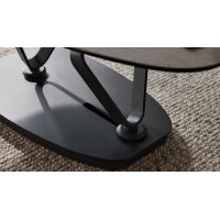 Interliving Couchtisch Serie 6233 silberfarbene Keramik & schwarzer Stahl - 90-149 x 60 cm