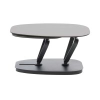 Interliving Couchtisch Serie 6233 silberfarbene Keramik & schwarzer Stahl - 90-149 x 60 cm